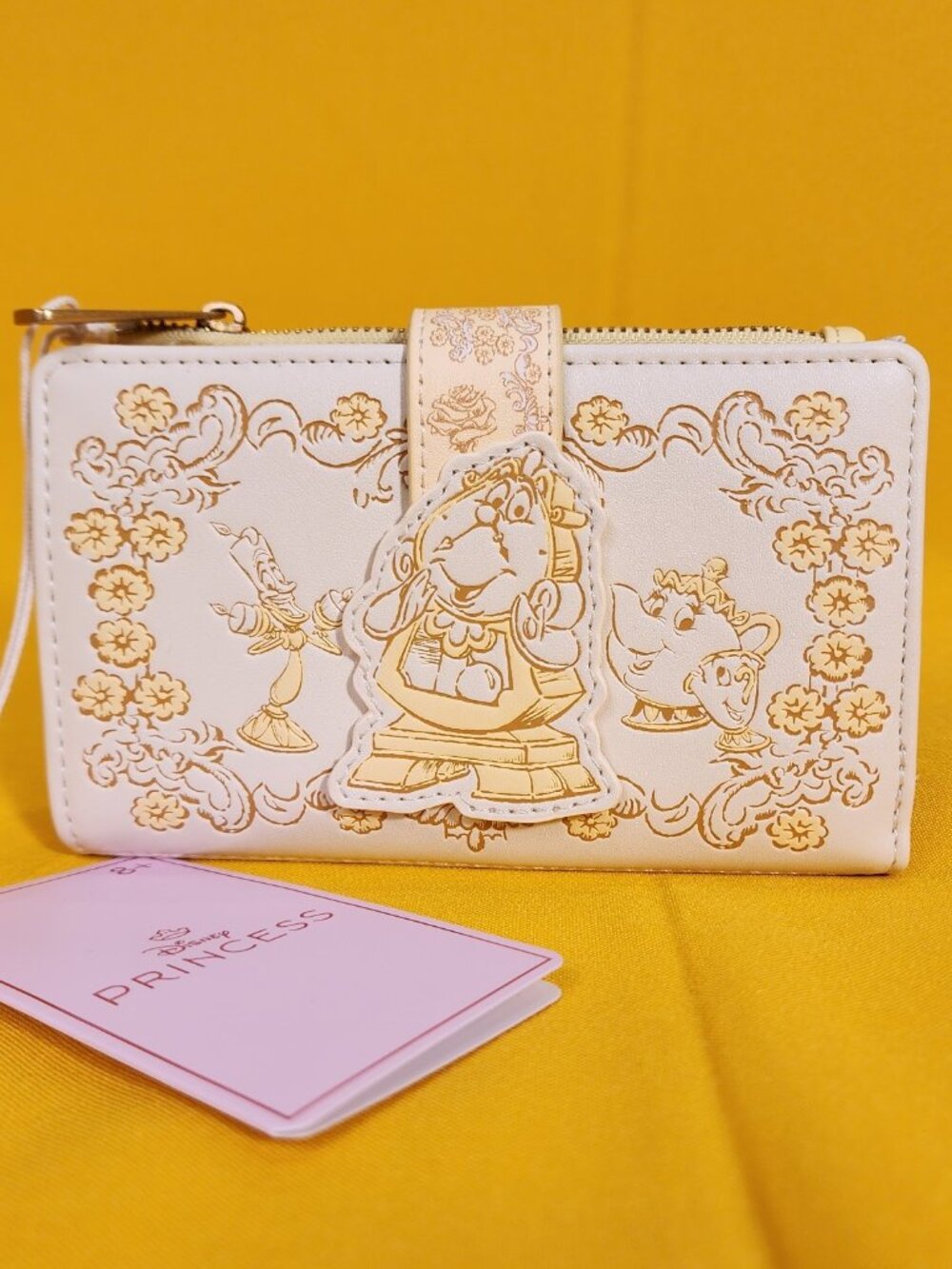 Loungefly Beauty and the Beast Cogsworth & Friends Tonal Sketch Portrait Wallet